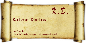 Kaizer Dorina névjegykártya